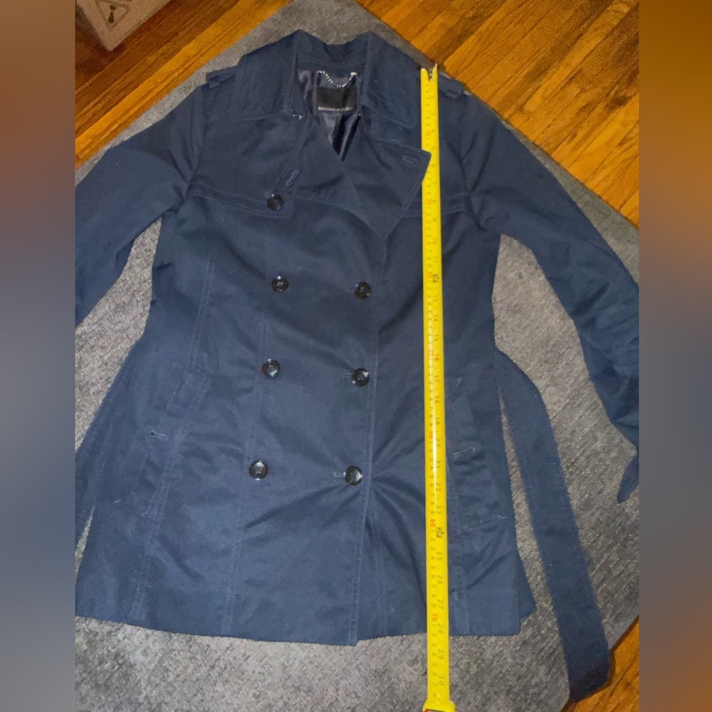 Banana Republic Navy Belted Trench Coat XS Double Breasted Classic EUC - Picture 7 of 16